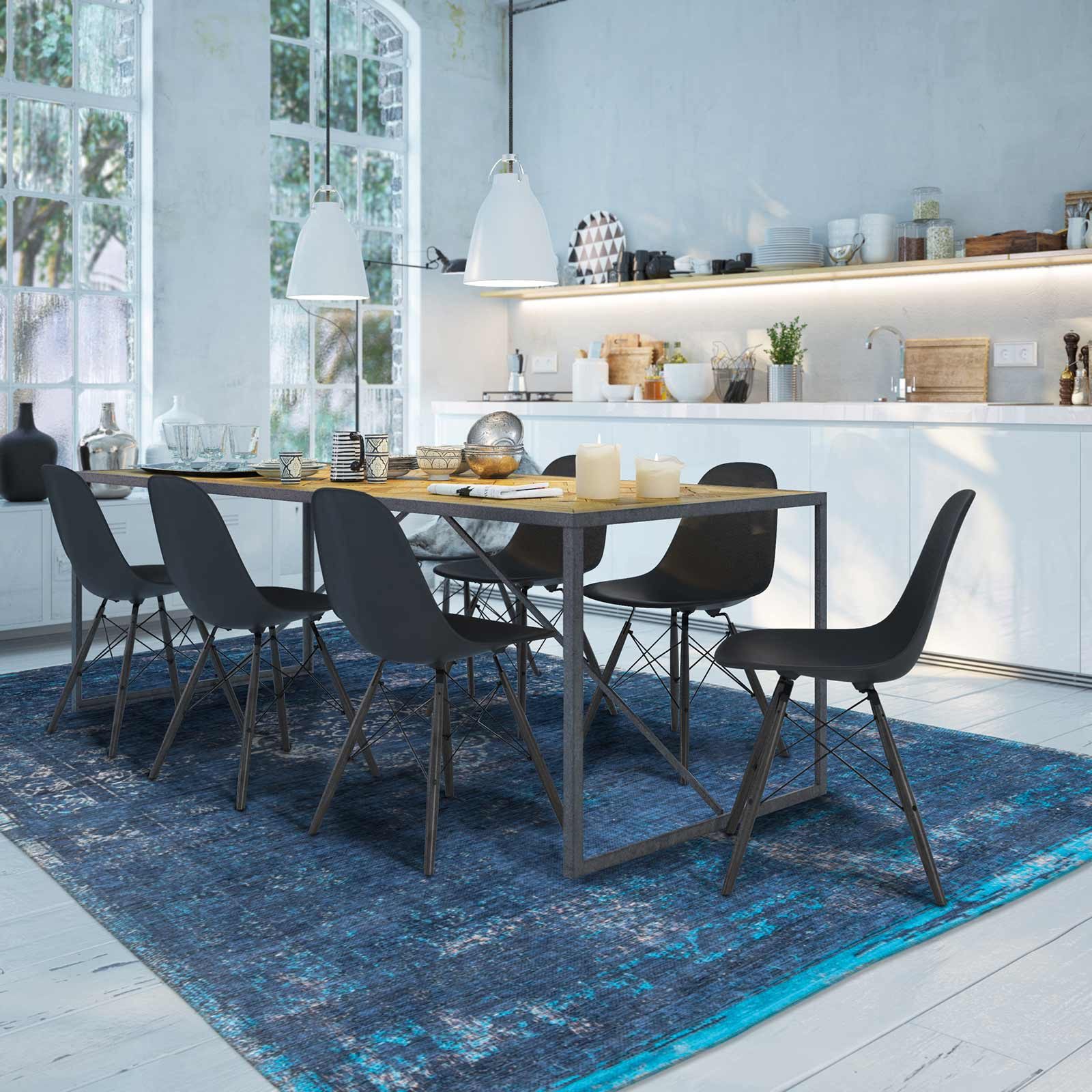 tapijt Louis De Poortere CS 8254 Fading World Medaillon Blue Night interior