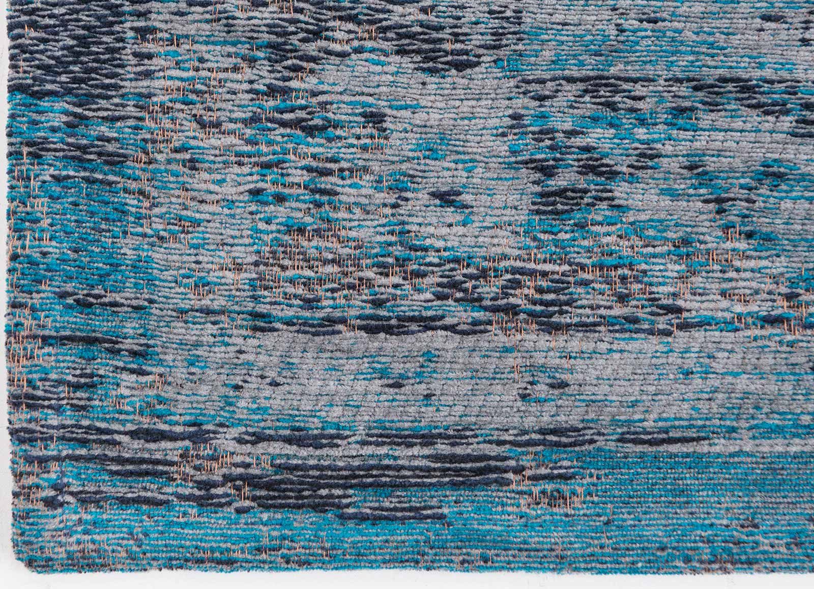tapijt Louis De Poortere CS 8255 Fading World Medaillon Grey Turquoise corner