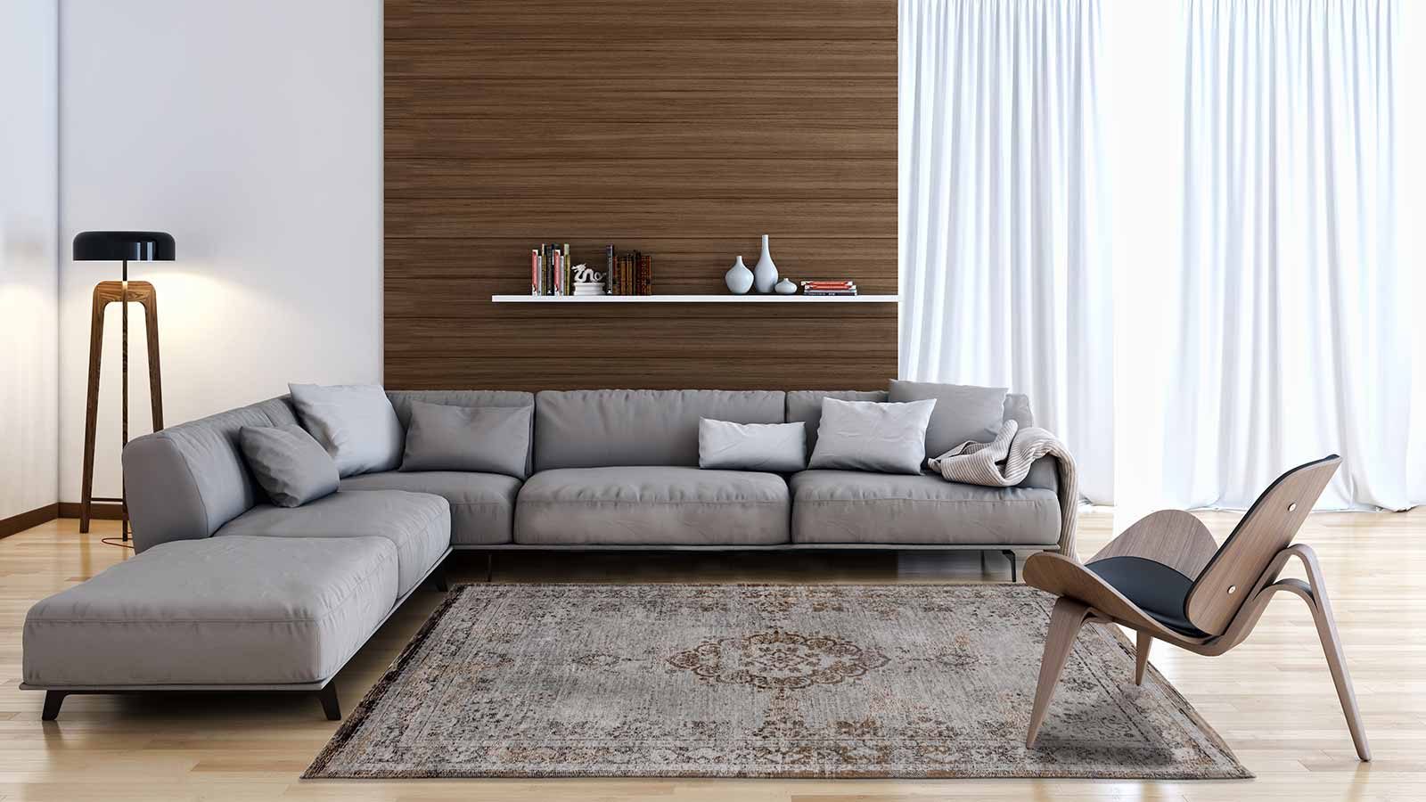 tapijt Louis De Poortere CS 8257 Fading World Medaillon Grey Ebony interior
