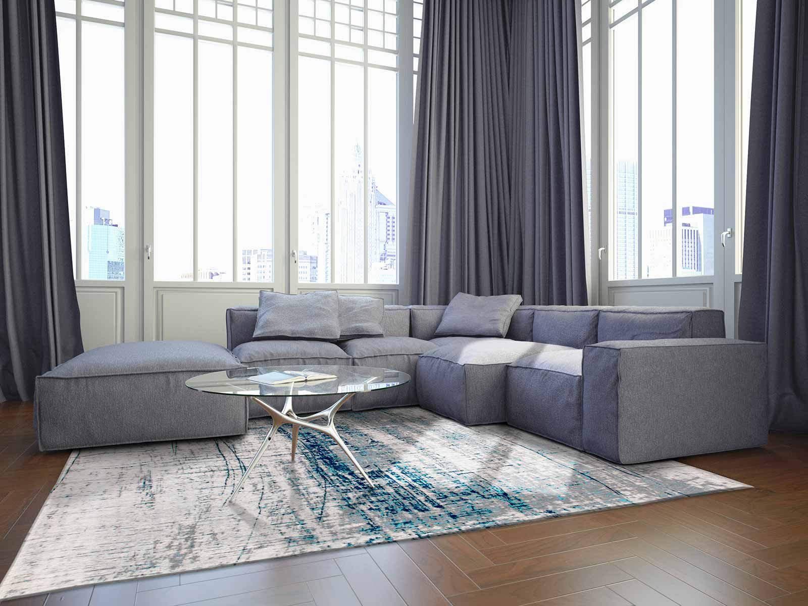tapijt Louis De Poortere CS 8421 Mad Men Griff Bronx Azurite interior